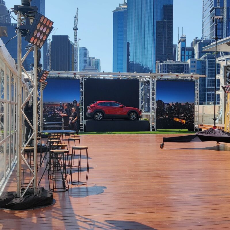 Car Launch AV Melbourne LED screens Mazda WOOHAH Melbourne