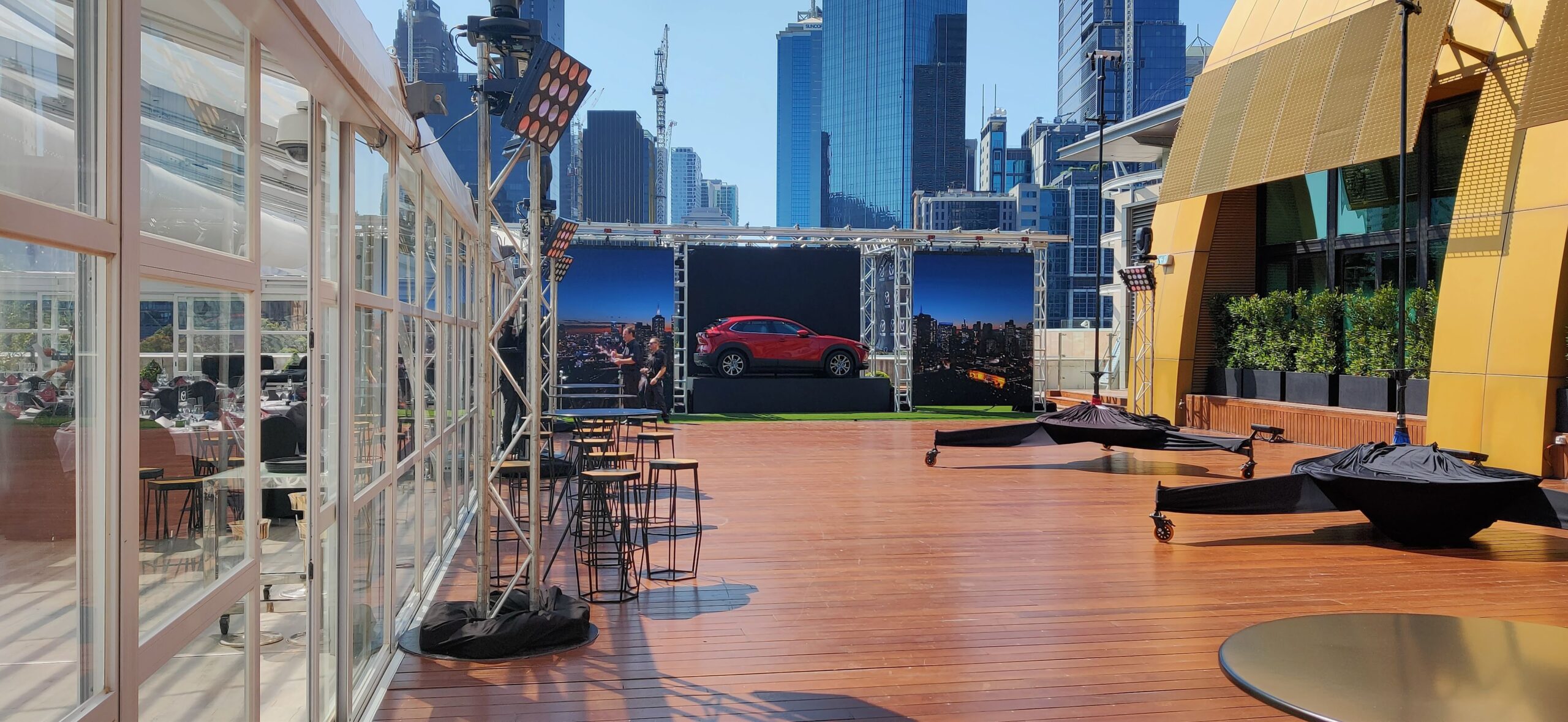 Car Launch AV Melbourne LED screens Mazda WOOHAH Melbourne