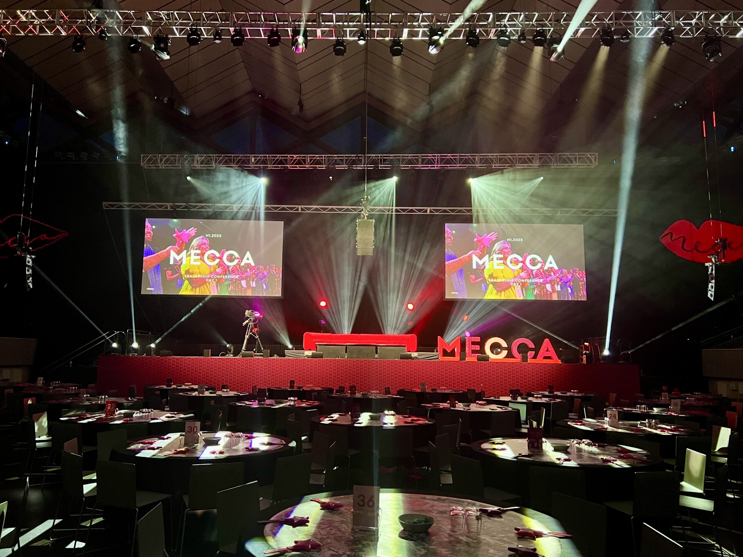 Conference AV lighting sound broadcast cameras arena WOOHAH Melbourne