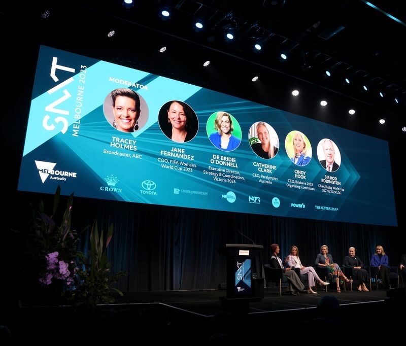 Sportnxt conference AV LED Screen lighting audio show calling producing Melbourne