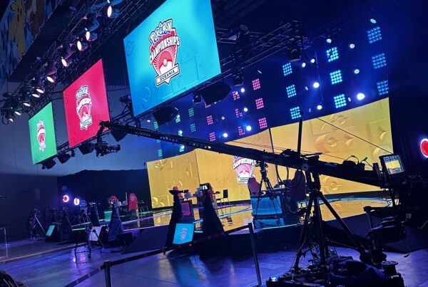 ESports Pokemon AV LED Screen lighting broadcast cameras streaming twitch