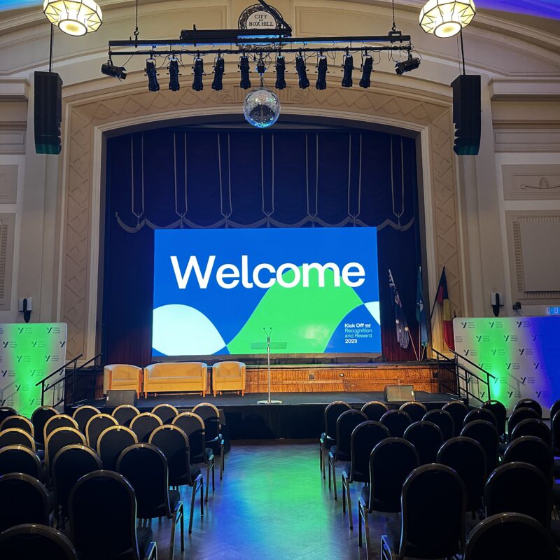 Conference Budget AV Lighting Audio Video LED Screens Powerpoint