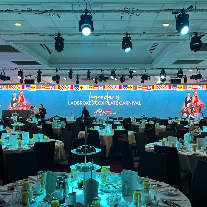 Ladbrooks Coxplate Carnival AV LED Screen WOOHAH Sydney Melbourne Awards Dinner