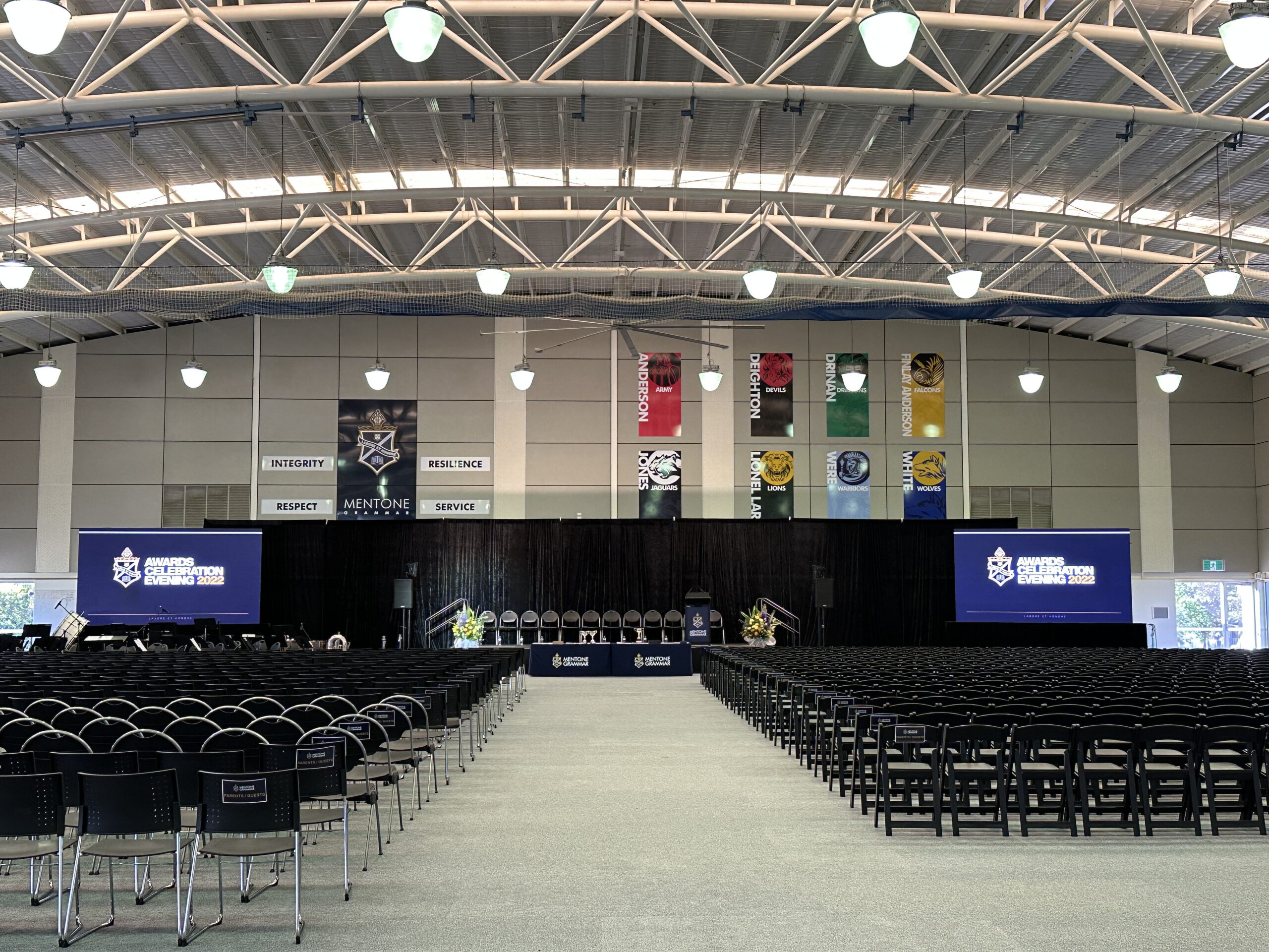 Community School Awards Night AV LED Screen Powerpoint Cameras Lighting Follow Spot Lighting AV