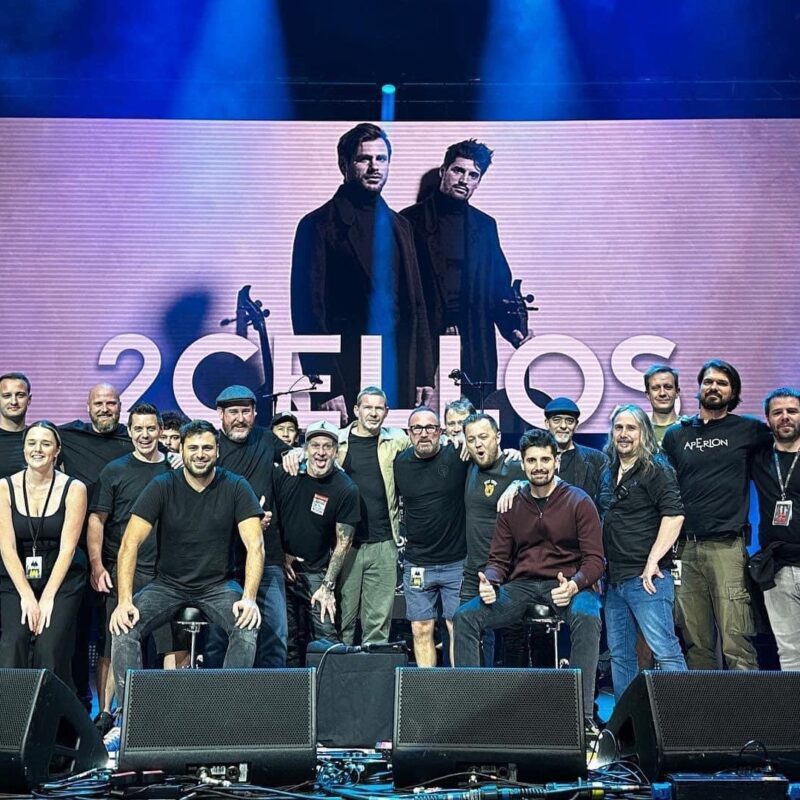 Tour Australia 2Chellos LED Screen AV Cameras Camera Chains WOOHAH Sydney Melbourne Brisbane