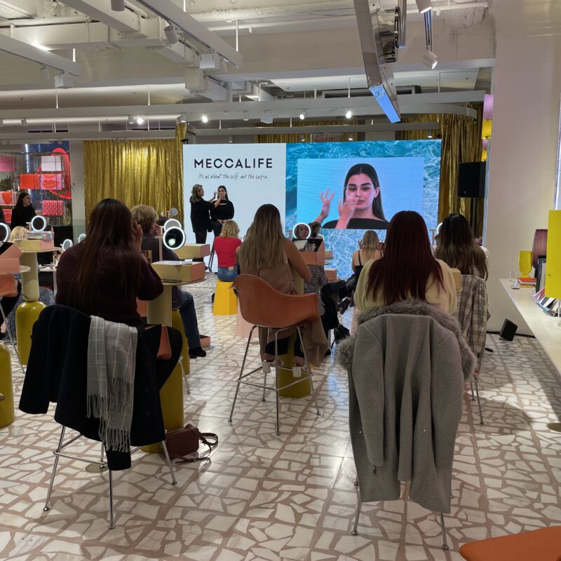 WOOHAH AV LED screen Cameras MECCA Events Sydney Melbourne Artistry Masterclass