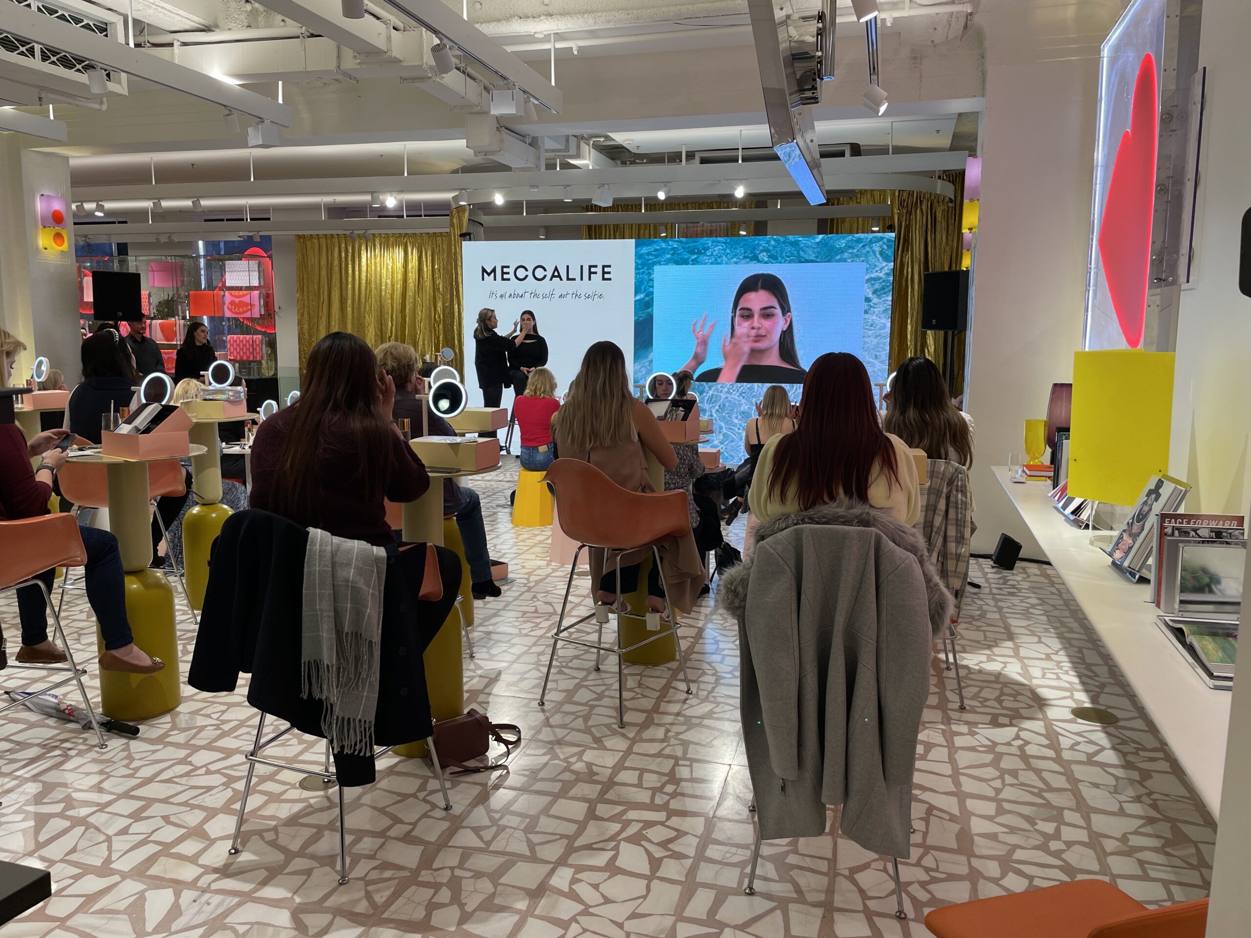 WOOHAH AV LED screen Cameras MECCA Events Sydney Melbourne Artistry Masterclass