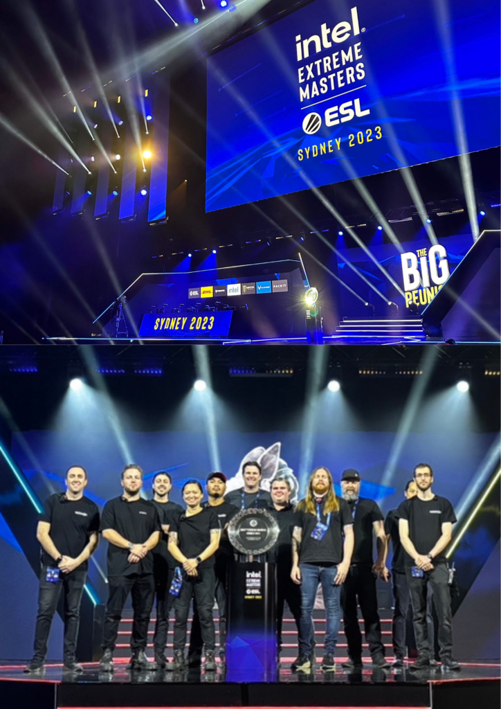 IEM Sydney WOOHAH was required to supply new designs and AV delivery never seen before in the world for the popular game Counterstrike 2. We support ESL with a team of passional AV Project Managers, designers and operators to deliver exceptional designs, on time and within budget. Our design is reliable, built-for-scale and efficient to deliver impressive results. See for yousrelf with the images below.