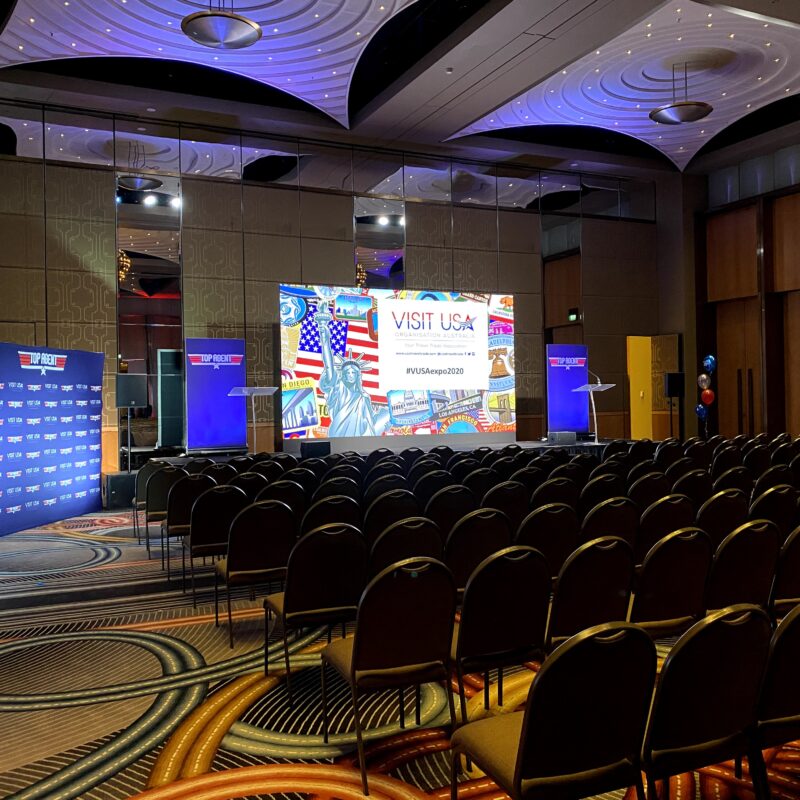 VISIT USA AV Melbourne WOOHAH LED Screen Audio Lighting Microphones
