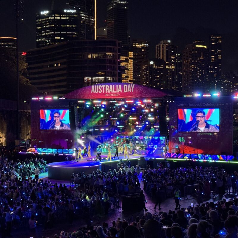 ROE CB5 LED Screen Barco E2 Riedel Comms WOOHAH Sydney Opera House Australia Day Live